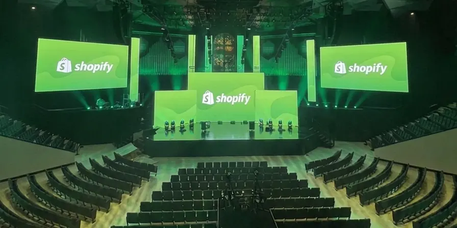 The Shopify stage, show-ready