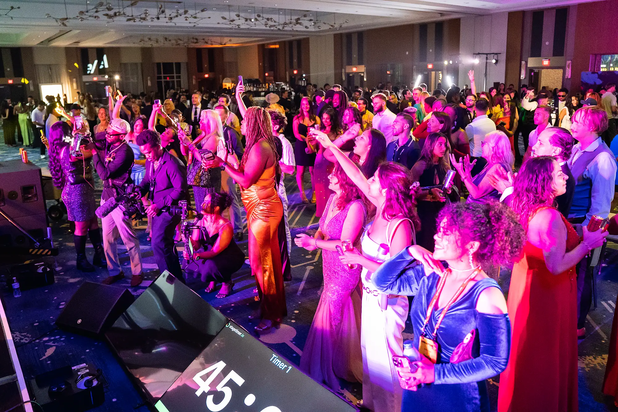 The packed dance floor at the CreatorHub party